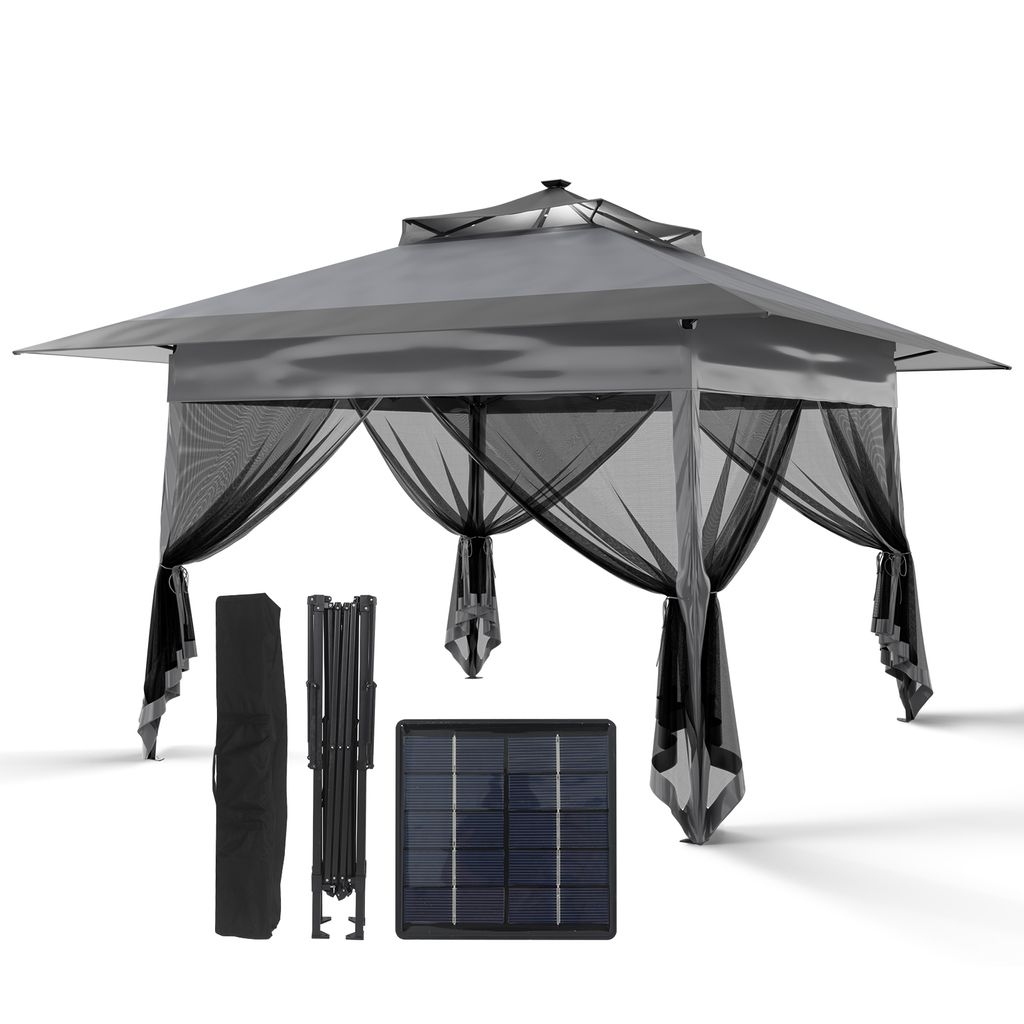 Puluomis Pavillon pliable avec capteur solaire Pavillon de Image du produit 