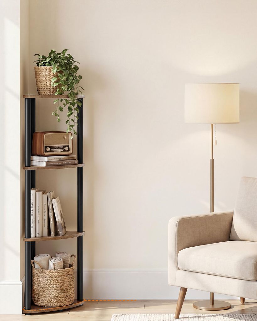 SONGMICS HOME Eckregal mit 4 Ebenen, Standregal für Produktbild 