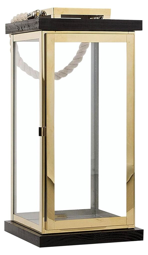 Dekorative Laterne aus Messing und Schwarz Borneo