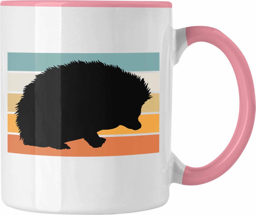 Trendation - Igel Tasse Geschenk Igel-Liebhaber Geschenkidee Vintage Retro (Rosa)