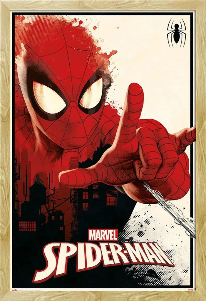 Spider-Man Thwip Poster + Cornice Shinsuke Faggio MDF - Offerta Online
