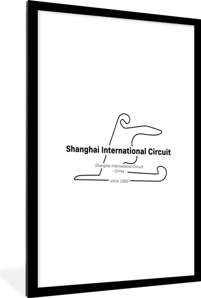 MuchoWow Gerahmtes Poster China - Rennstrecke - Formel 1 60x90 cm - Poster mit Schwarzem Bilderrahmen Wandposter Rahmen Foto Bilder - Dekoration ...