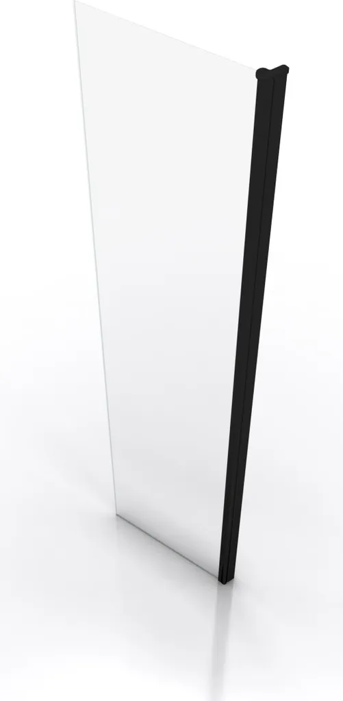 Volet pivotant douche 40x200cm verre trempé 6mm et profilé noir mat