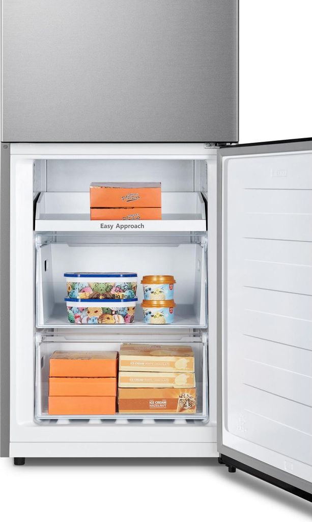 Hisense RB390N4ACE Kühl- und Gefrierkombination Freistehend 304 l E Edelstahl