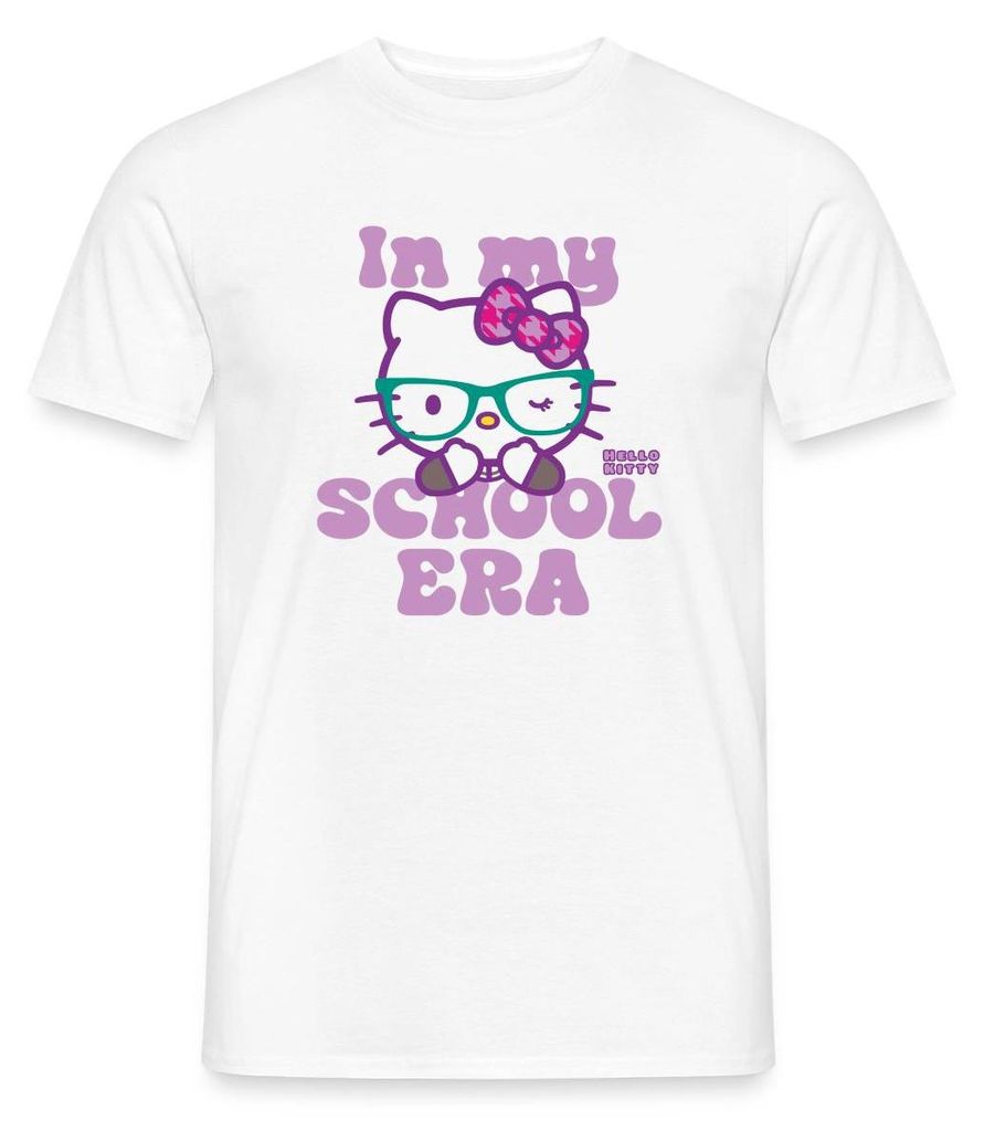 Spreadshirt Hello Kitty Schulkind In My School Era Männer T-Shirt, L, Weiß