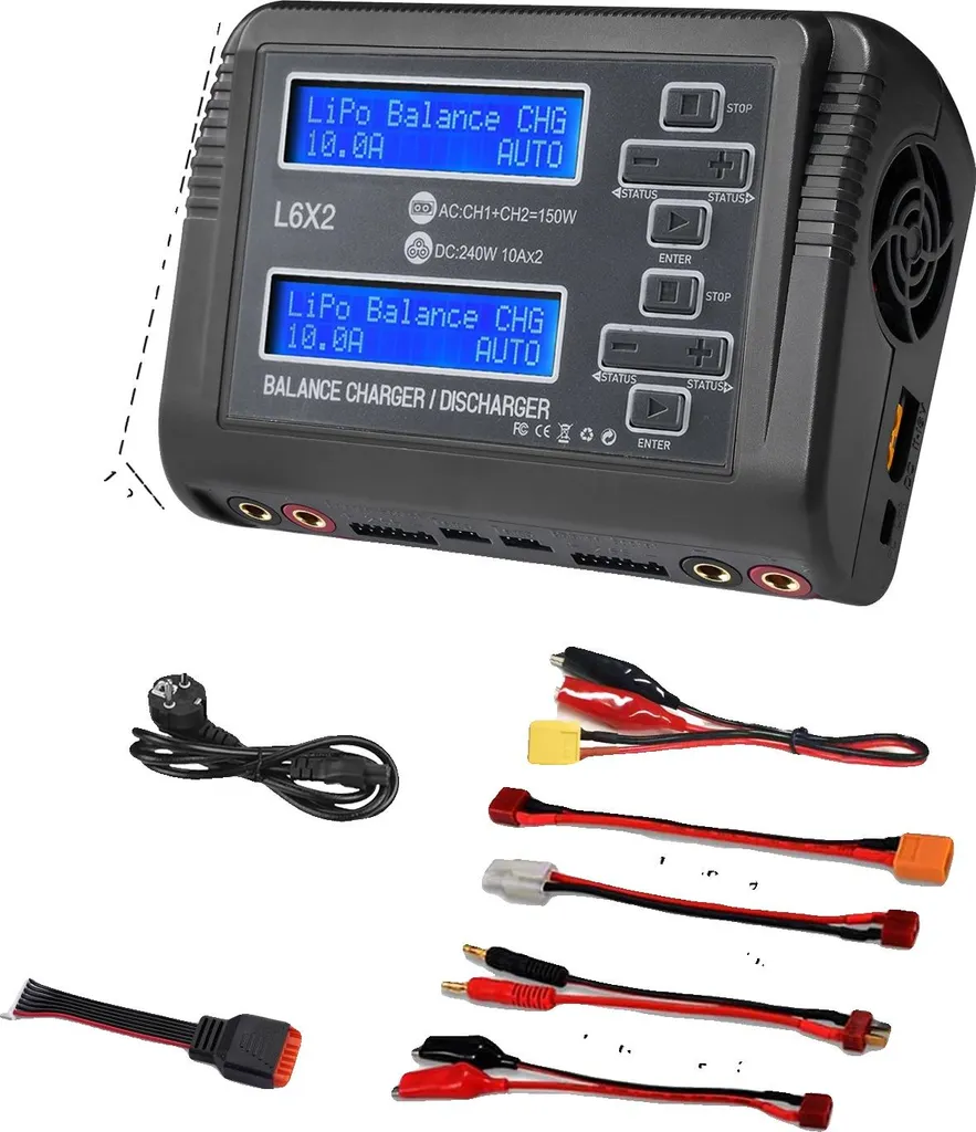 Chargeur Dual-Channel avec Balance Intelligente et Double Écran LCD EU