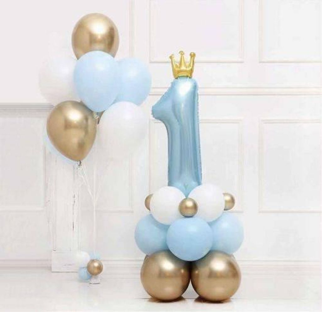Set di palloncini blu per la festa del 1° compleanno Immagine del prodotto 
