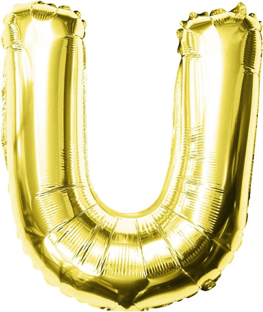 Oblique Unique Folien Luftballon Buchstabe U Geburtstag goldene Hochzeit Party Deko Ballon - gold