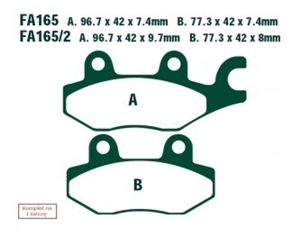EBC Brakes FA165TT Bremsbeläge Satz Bremsklötze für MZ Produktbild 