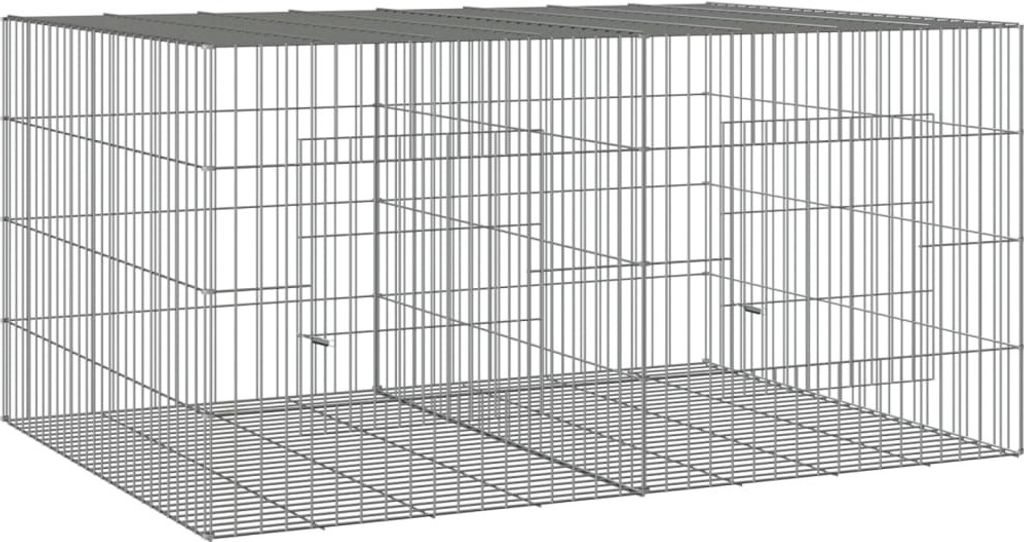 vidaXL Klec pro králíky 2 panely 110x79x54 cm Pozinkované Obrázek produktu 