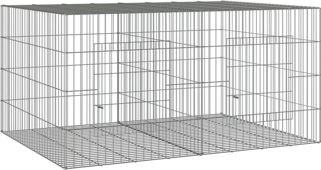 Conigliera vidaXL 110x79x54 cm Ferro Zincato - Design Sicuro