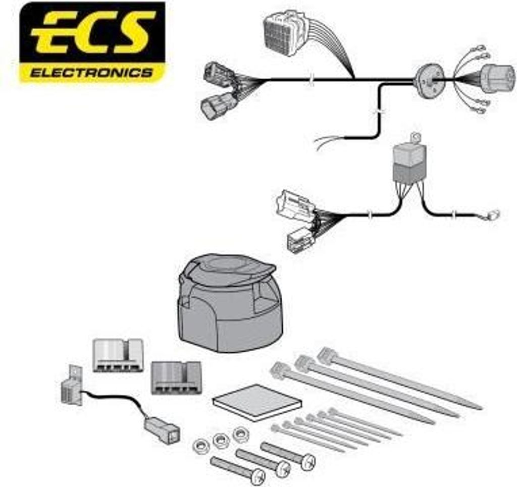 ECS FR-033-BH Elektrosatz Anhängerkupplung E-Satz für FORD Focus II Kombi (DA, FFS, DS) Anhängevorrichtung