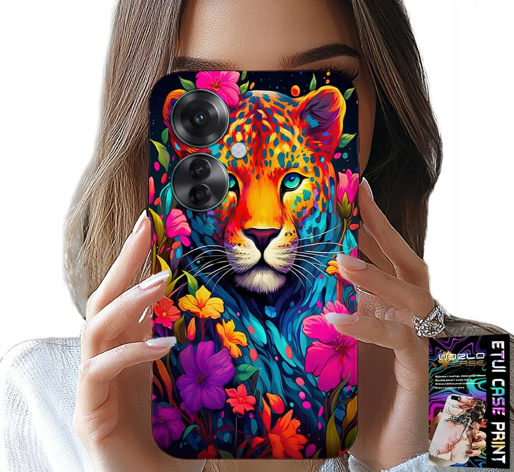 Oppo Reno11 F 5G Case - Look Floreale Tiger Tiger + Foil Brillantini