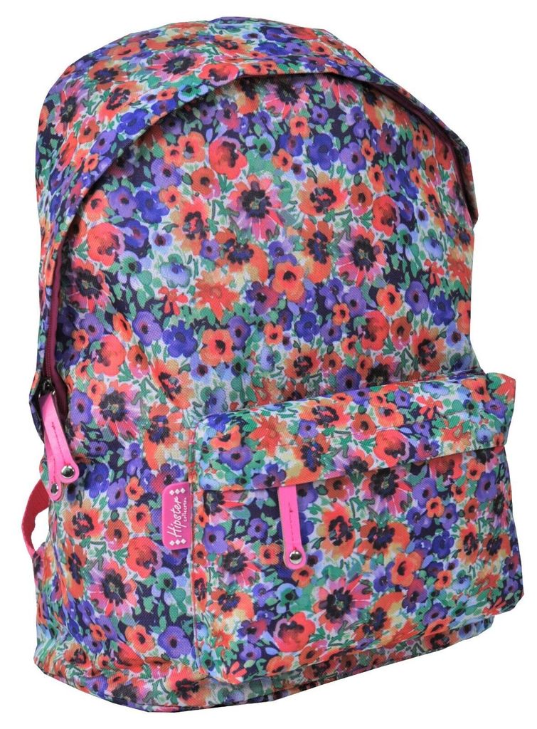 XL Kinder Rucksack Tasche Ranzen geräumig pink geblümt 41cm