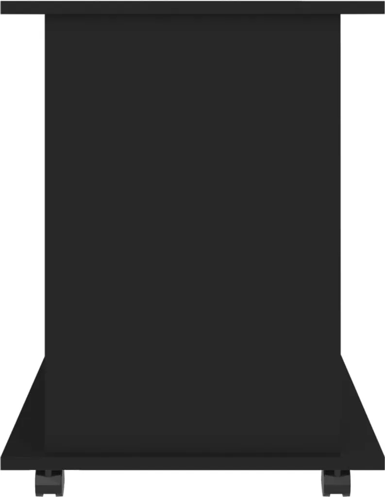 Meuble d'appoint à roulettes noir idéal pour bureau et support média