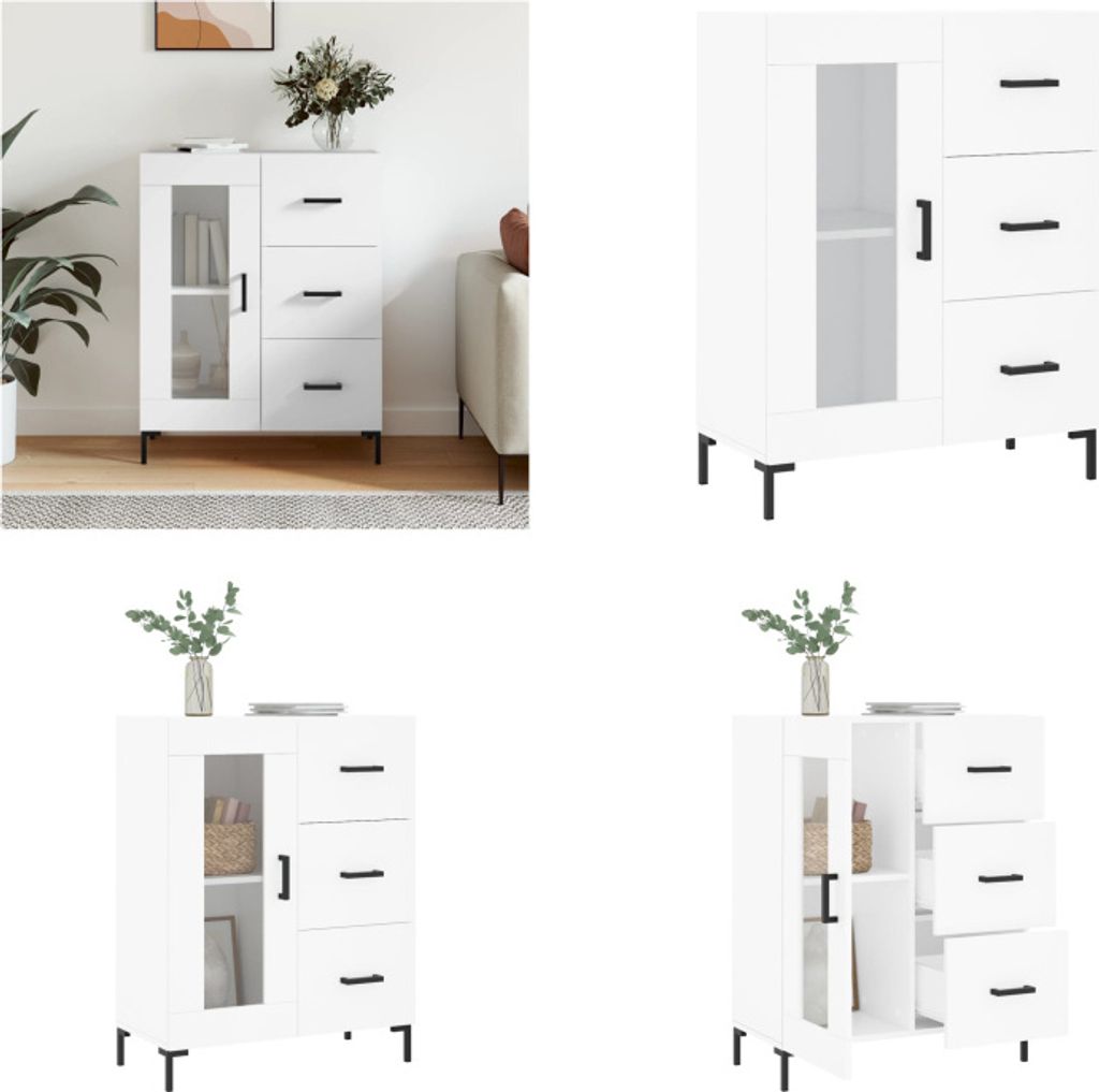 vidaXL Sideboard Weiß 69,5x34x90 cm Holzwerkstoff - Sideboard - Sideboards - Schrank - Schränkchen