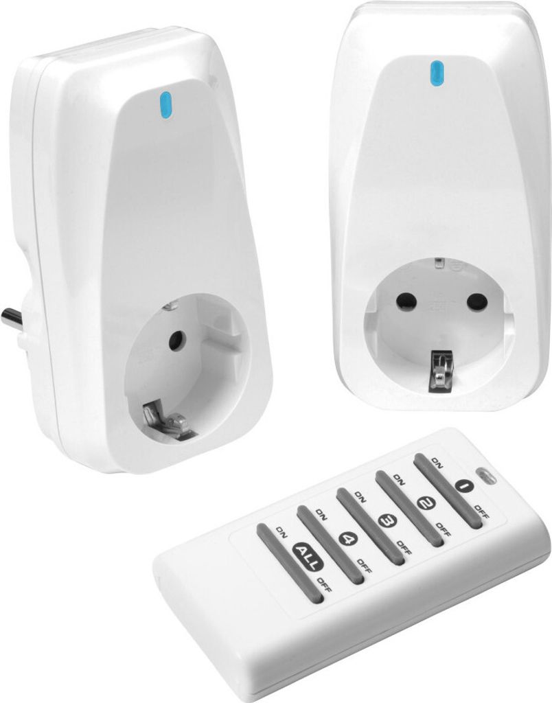2-fach Indoor Funksteckerset, 1000W, Weiss (63782) Produktbild 