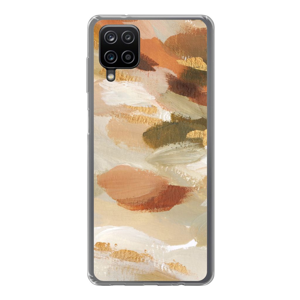 MuchoWow Handyhülle Schutzhülle Hülle für Samsung Galaxy A12 Farbe - Gold - Braun Silikon Softcase Handy Hülle - Bild