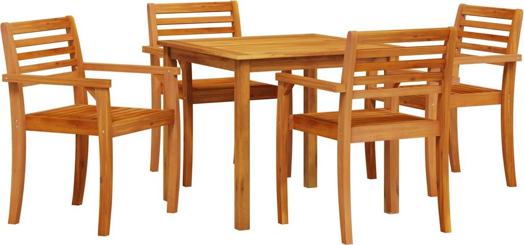 Garten Essgruppe 5 pcs Braun Massivholz Akazie