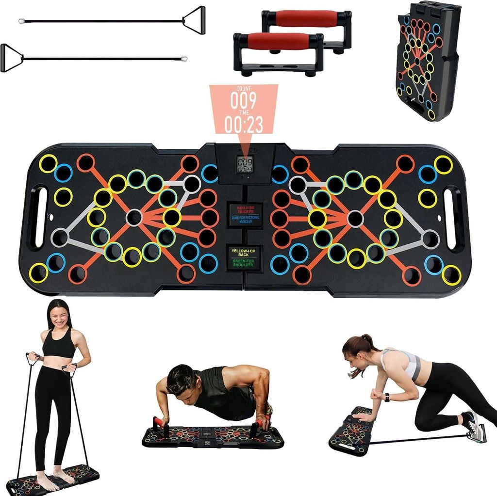 Push Up Board - Push Up - Board - Faltbar - Trainingssystem - 12-in-3