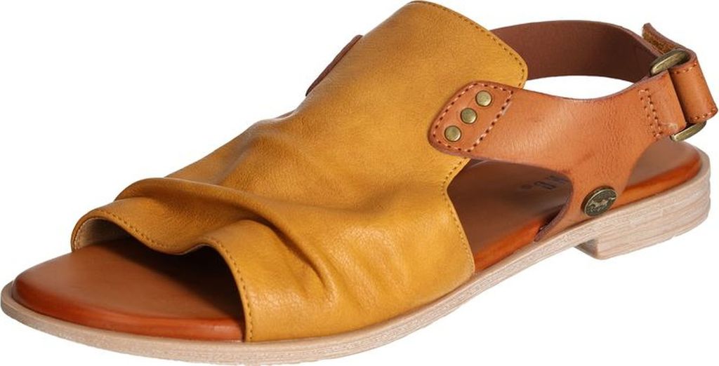 Mustang Damen Sandale Hochfront Nieten Faltendetail Slouchy Optik 1388-808, Größe:36 EU, Farbe:Gelb