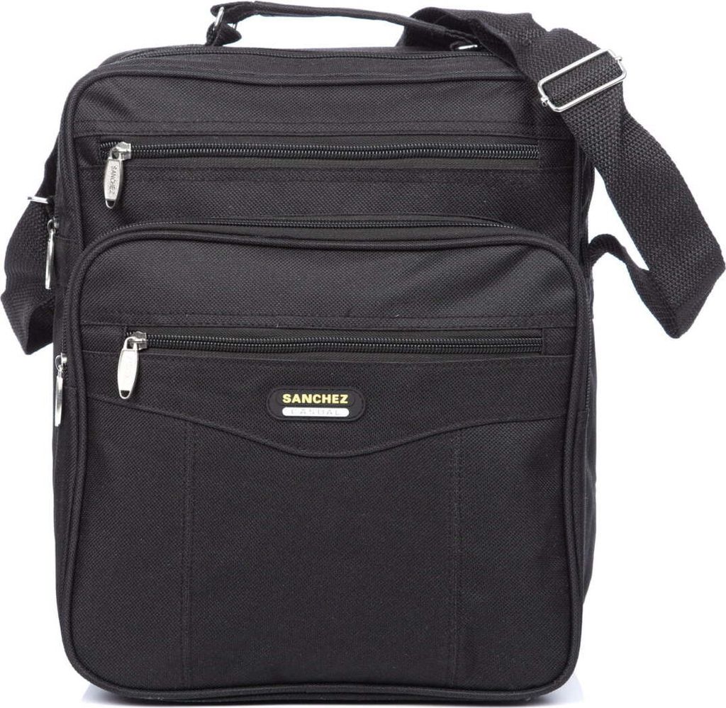 Große Herren Schultertasche A4 Vertikal Nylon Schwarz Arbeittasche