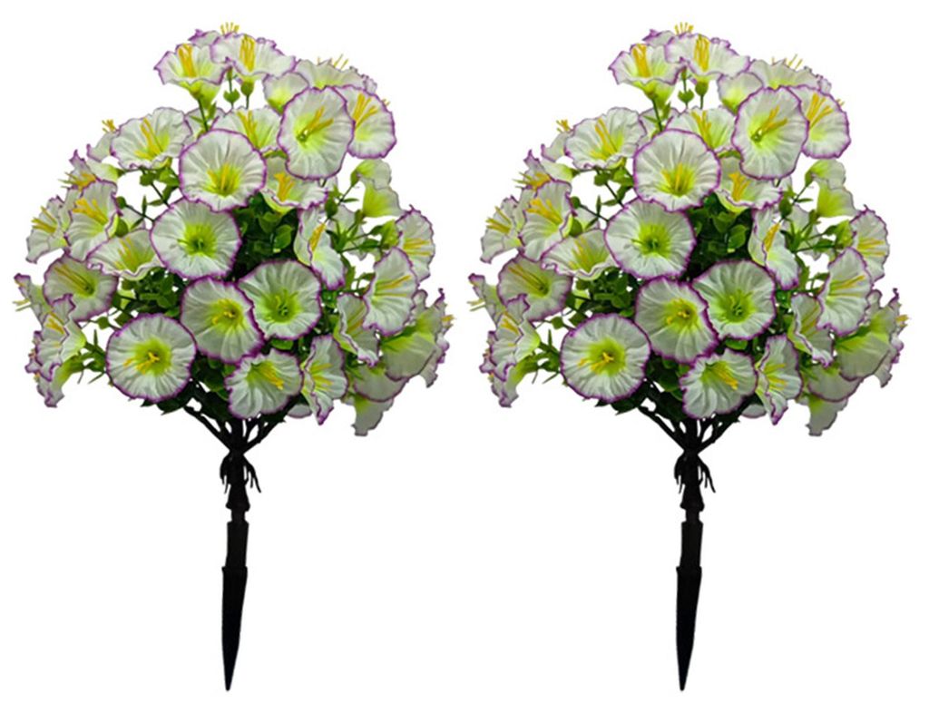 1/2 Stück künstliche Prunkwinden-Gartenstecker, UV-beständig, künstliche Blumenspieß, Dekoration für Hochzeiten, Partys, drinnen und draußen...