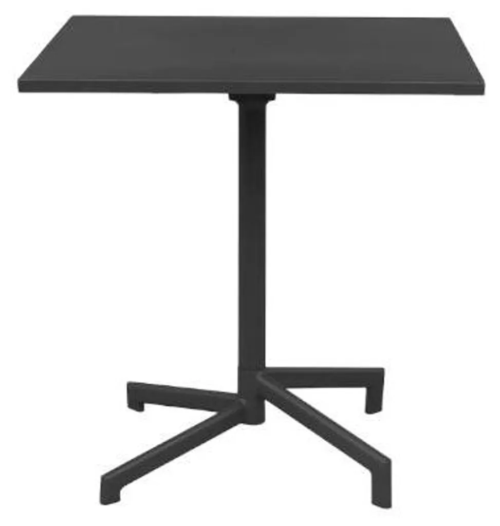 Table carrée 70x70 pliable en acier Freddy anthracite peu encombrante