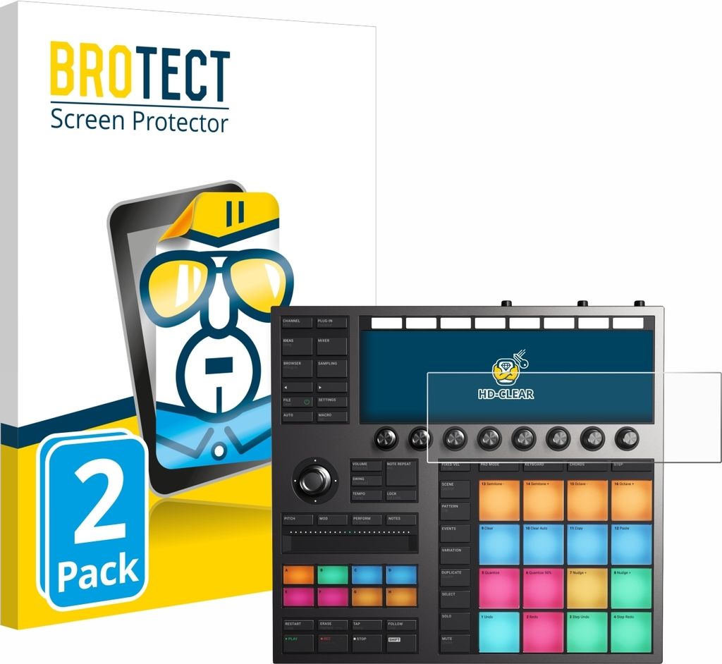 2x Für Native Instruments Maschine + Schutzfolie BROTECT Displayschutz Display Schutz Folie Klar Transparent