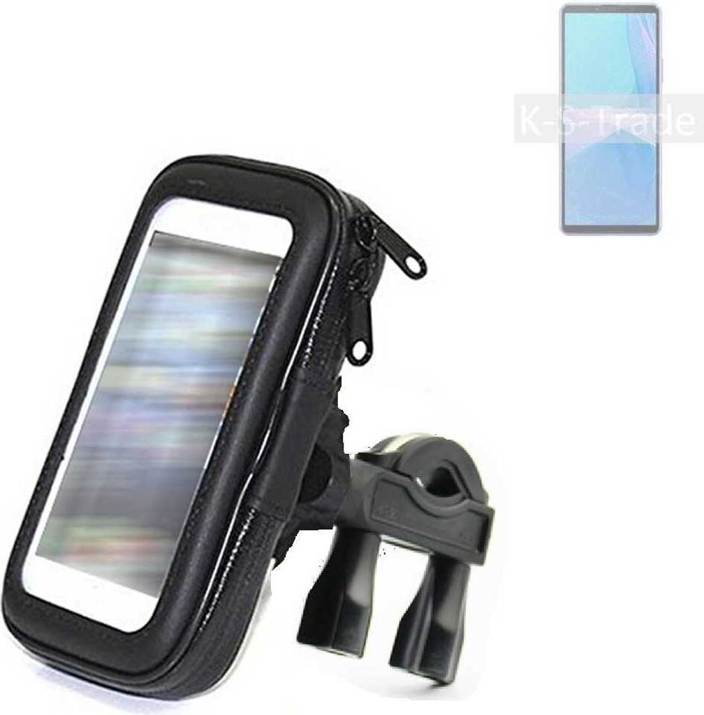 K-S-Trade Fahrrad-Halterung kompatibel mit Sony Xperia 10 III Handy-Halterung Halter Lenkstange Fahrradhalterung Motorrad Bike Mount Wasserabweisend