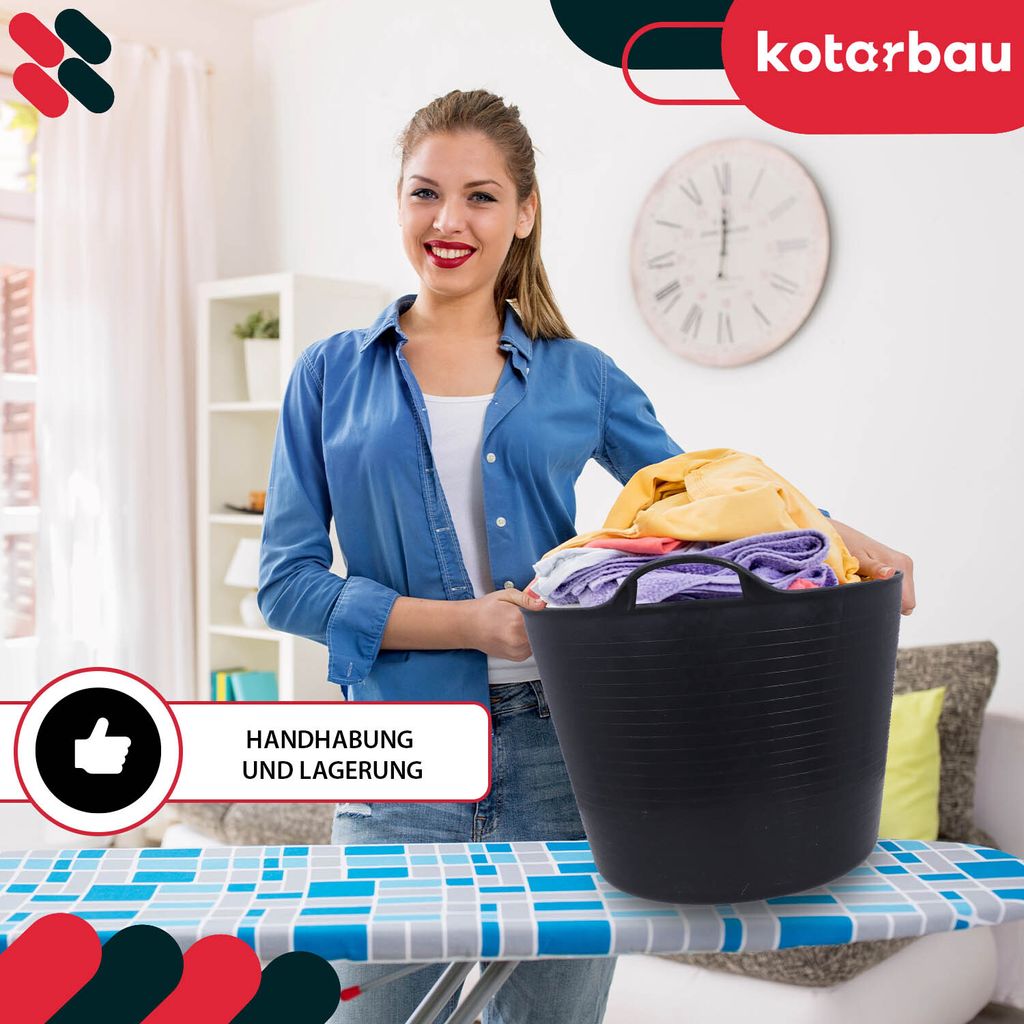 Produktbild von KOTARBAU Elastischer Gartenkorb 42L – Flexibel, Mit Griffen, Universal Für Schutt, Futter & Mehr