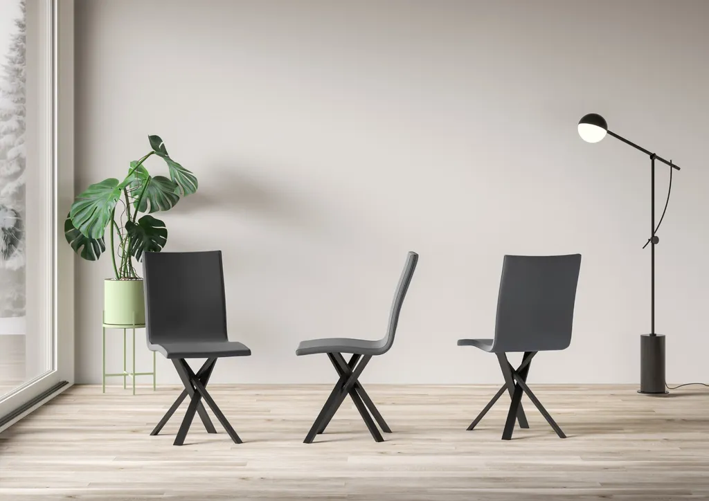 Chaise Aury Confortable Finition Anthracite Grise Type Volantis Solide