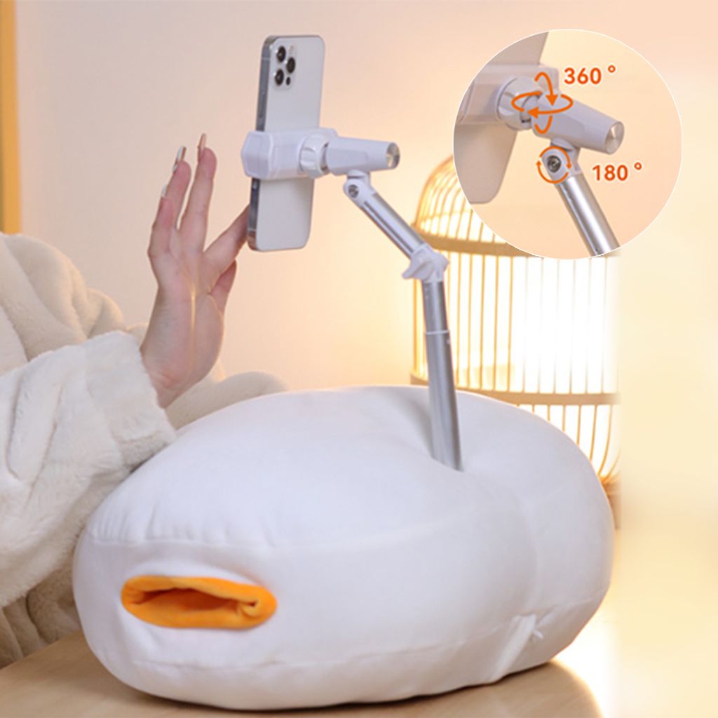 Handy-Halterung, 360° Verstellbarer Handyständer, Smartphone-Halterung, Klappbarer Telefonhalter-Kissen, Handwärmer-Kissen-Handyhalter, für Bet...