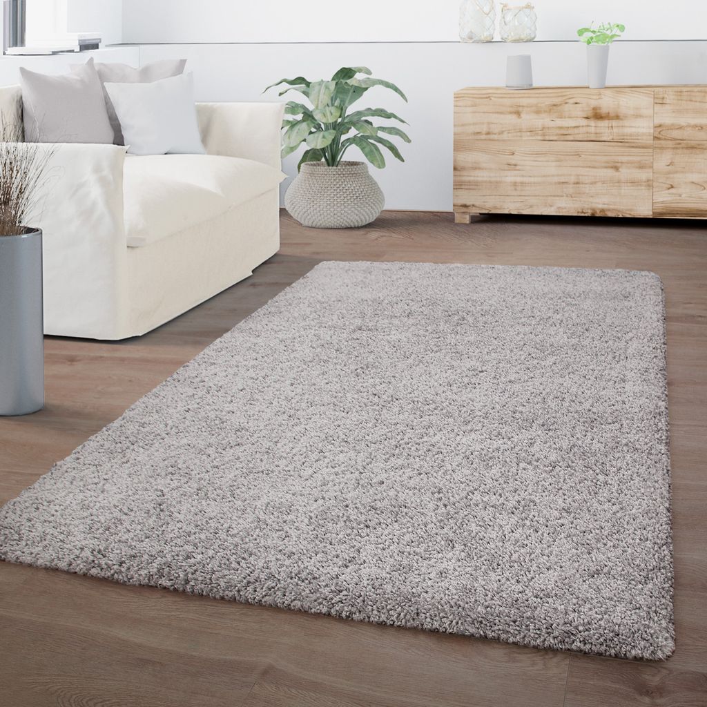 TT Home Teppich Wohnzimmer Hochflor Langflor Einfarbiges Modernes Design Flauschig Größe 60x100 cm