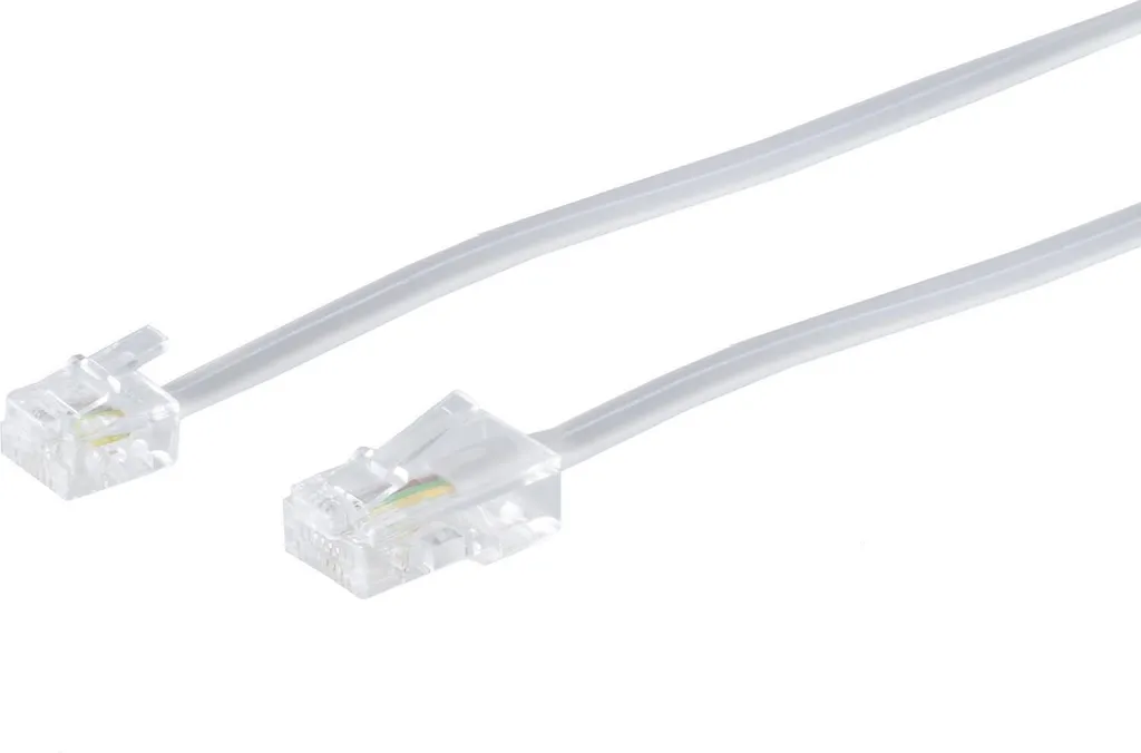 Rallonge téléphonique 6m pour prise ISDN Western 8/4 vers 6/4 S/CONN Blanc