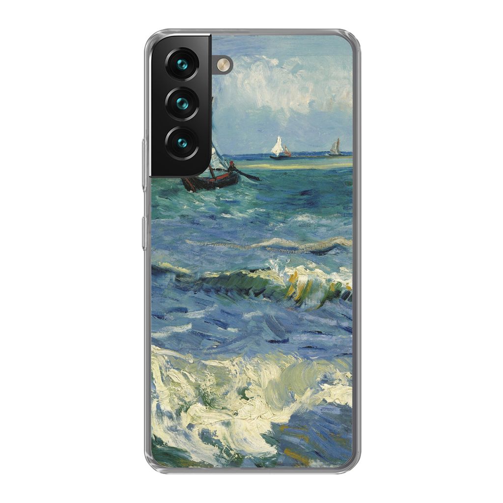 MuchoWow Handyhülle Schutzhülle Hülle für Samsung Galaxy S22 Plus Meereslandschaft bei Les Saintes-Maries-de-la-Mer - Vincent van Gogh Siliko...