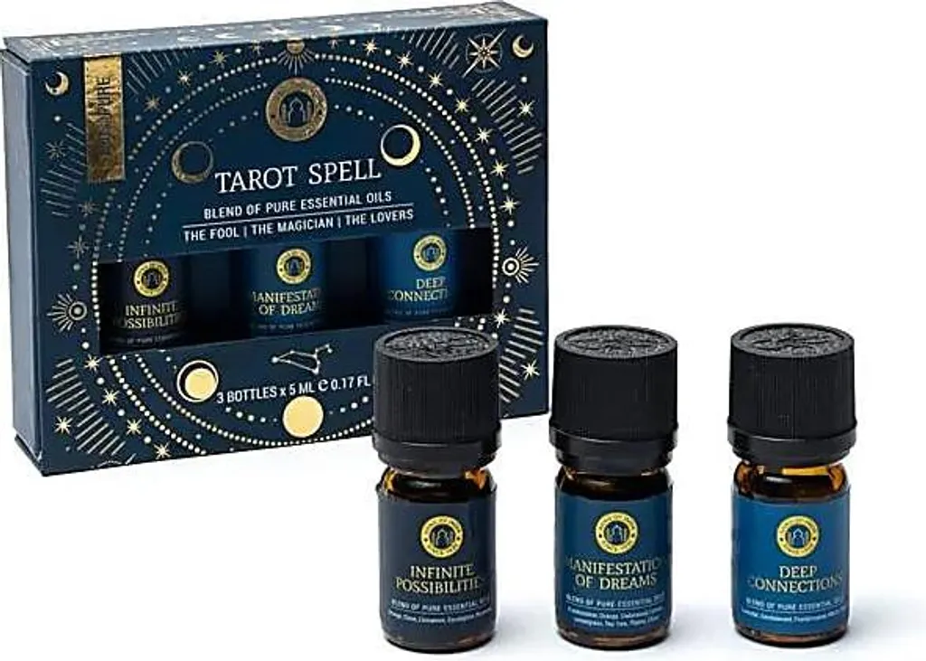 Huiles aromatiques tarot pour rituels ésotériques et méditation 3x5 ml