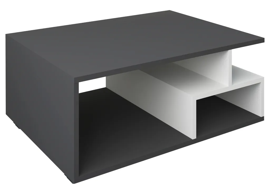 Tavolino & tavolino Sulas Antracite / Bianco A. 40 x L. 80 x P. 50 cm - 2