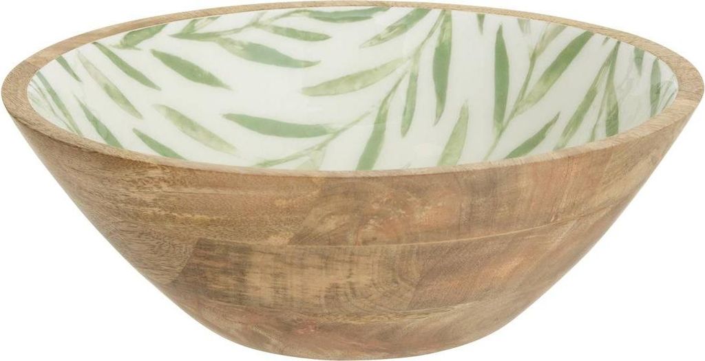 Salatschüssel inaya d30cm olivgrün und mangoholz  - Produktbild 
