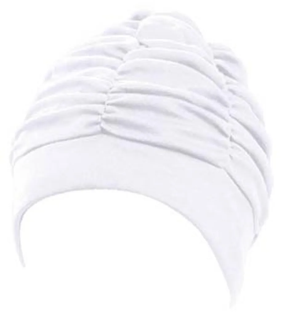 Bonnet de bain Beco en tissu grande taille pour femme couleur blanc