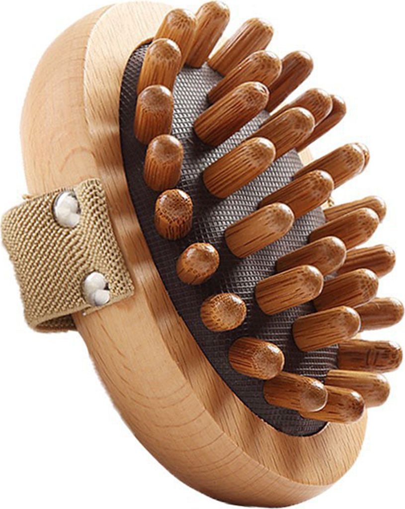 1/2-teilige Meridian-Druckbürste zur Entfernung von Bauchfett und Cellulite, zur Linderung von Muskelschmerzen, Massage-Körperbürste aus Holz zu...