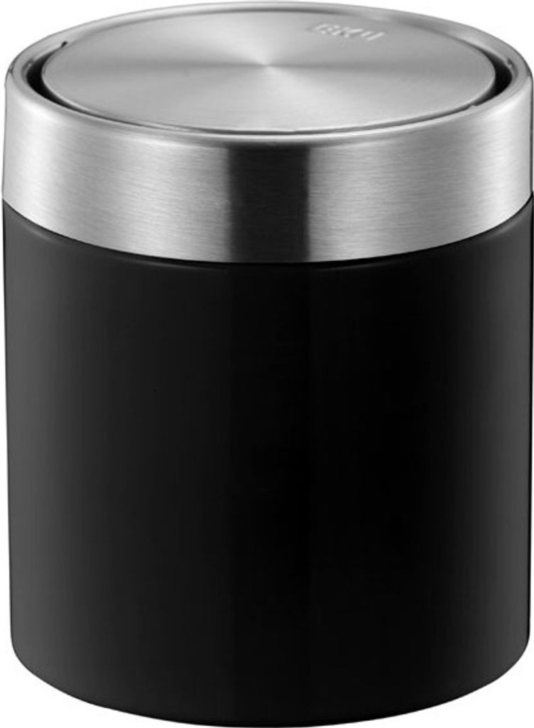 EKO Seau à couvercle basculant Fandy 1,5 l noir inox Image du produit 