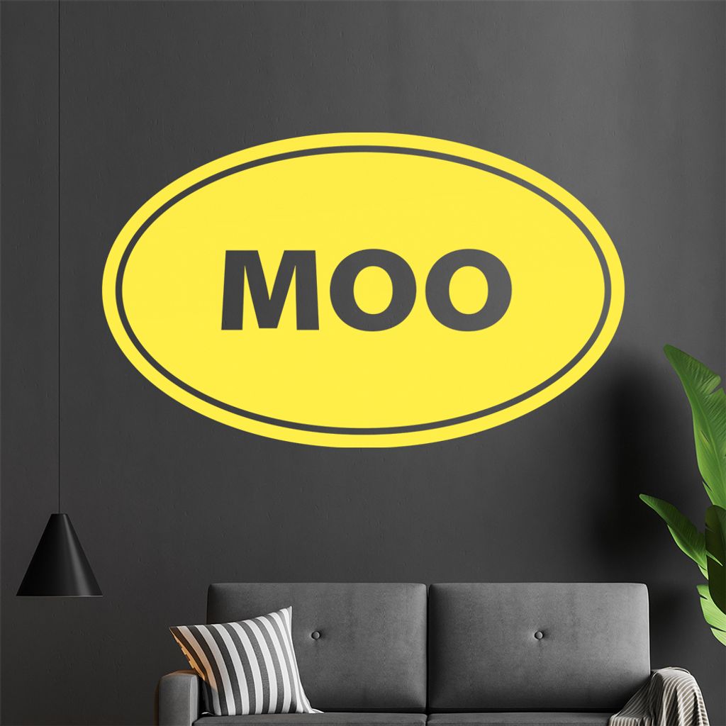 MOO Wandtattoo in 6 Größen - Wandaufkleber Wall Sticker - Dekoration, Küche, Wohnzimmer, Schlafzimmer, Badezimmer