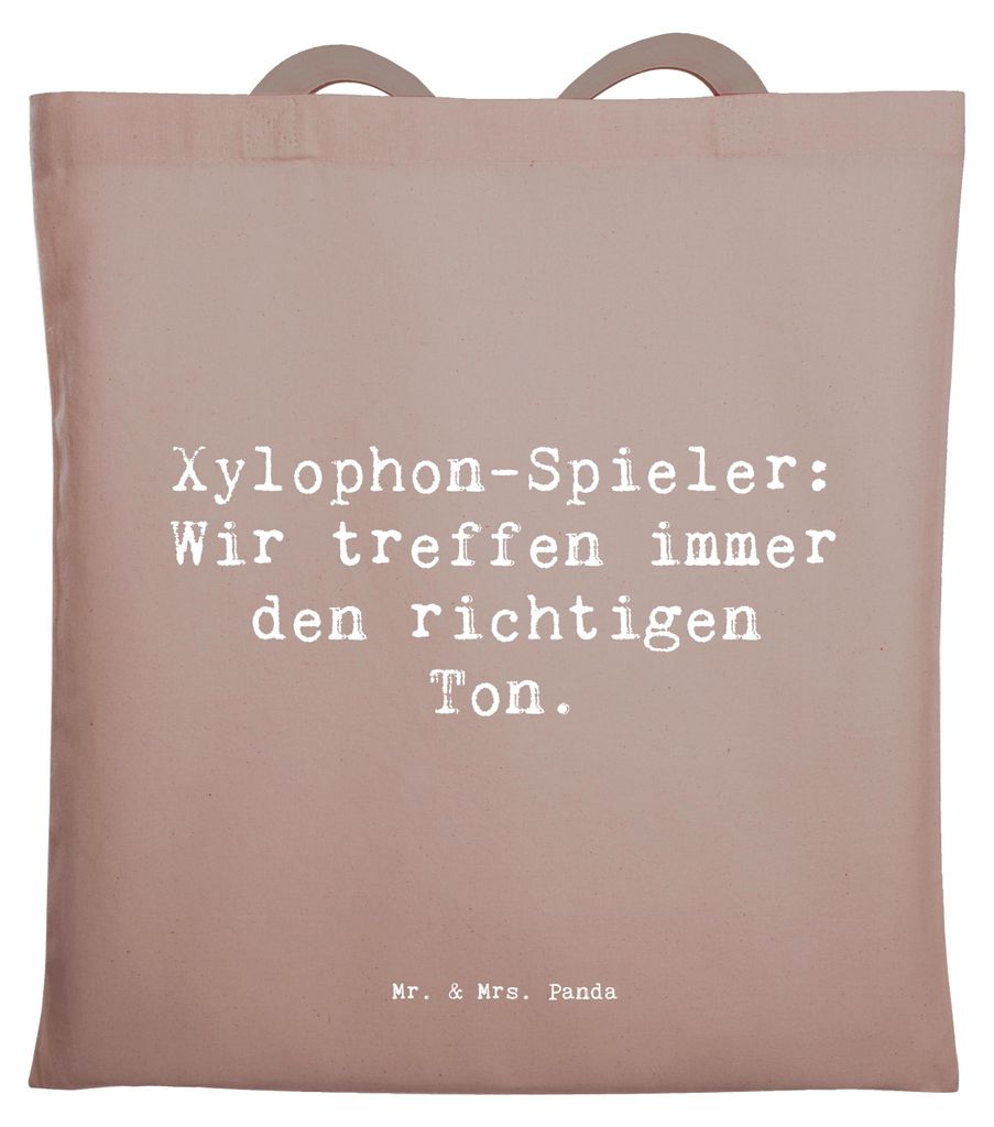 Mr. & Mrs. Panda Beutel Spruch Xylophon Melodie - Braun Pastell - Geschenk, Instrument, Tote Bag, Musiker, Laptoptasche, Taktgefühl, Musikstile, L...