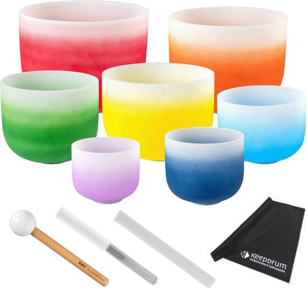Sela Klangschalen Set SECCU Chakra 432 Hz mit Tuch