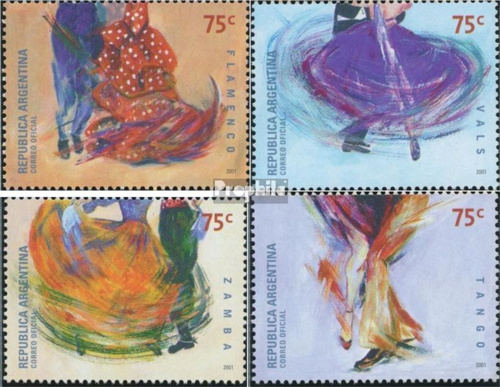 Briefmarken Argentinien 2001 Mi 2698-2701 (kompl.Ausg.) postfrisch Traditionelle Tänze
