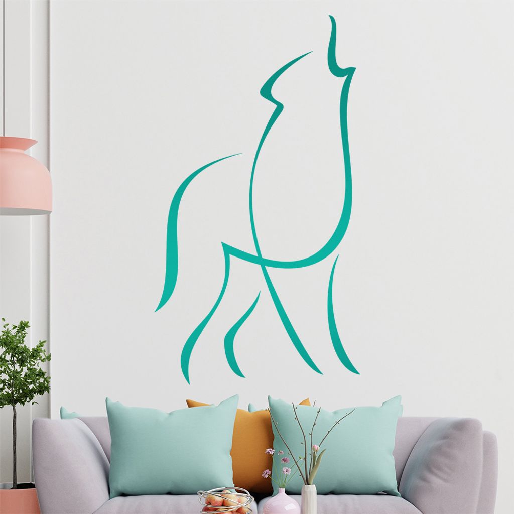 Wolf Linien Wandtattoo in 6 Größen - Wandaufkleber Wall Sticker - Dekoration, Küche, Wohnzimmer, Schlafzimmer, Badezimmer
