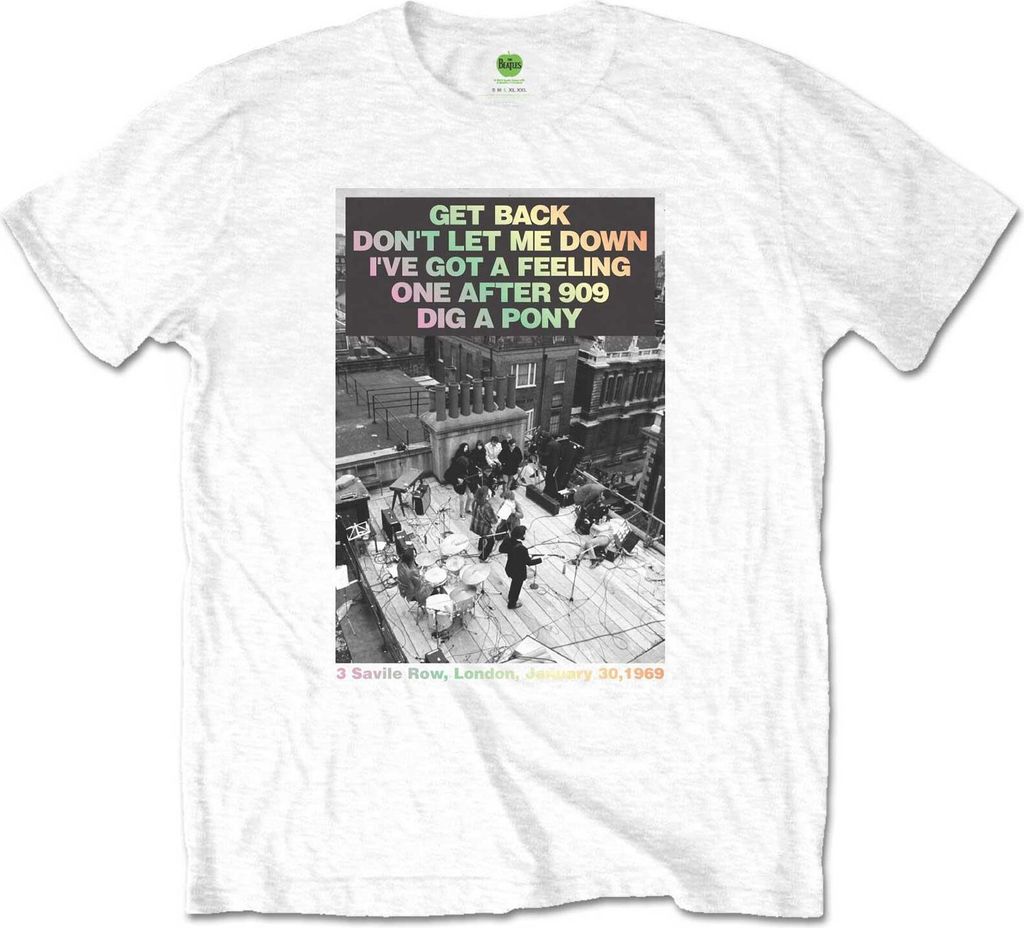 The Beatles - "Rooftop Songs" T-Shirt für Herren/Damen Uni RO4185 (XXL) (Weiß)