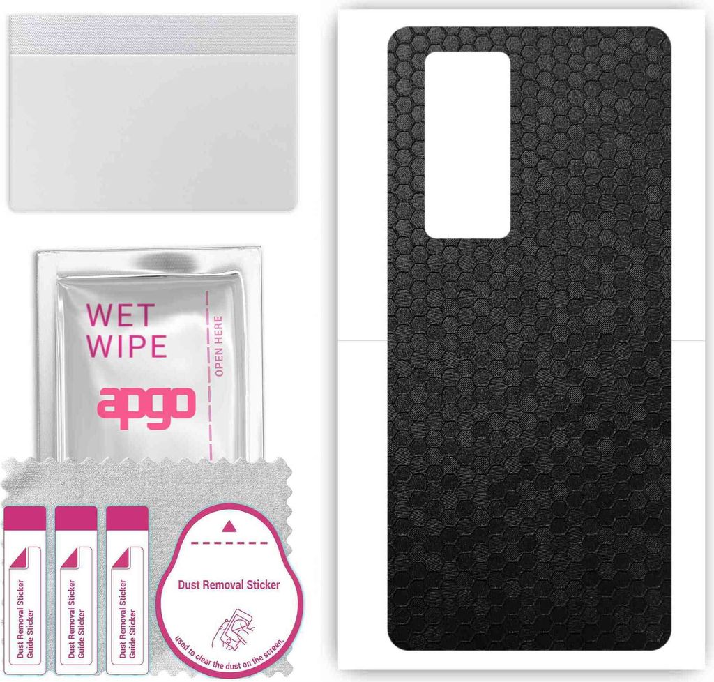 apgo Rückseite Schutzfolie, Skin, kompatibel mit vivo X50 Pro Plus, Hinten Displayschutzfolie aus Vinylfolie, kratzfest, einfache Montage - Schwar...