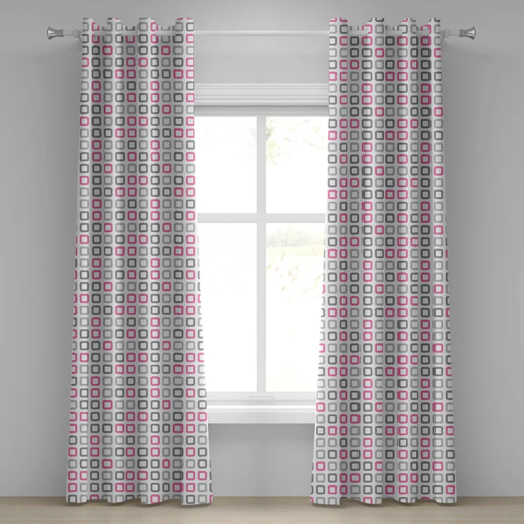 Tende Lavabili ABAKUHAUS 280x175 - Geometriche Rosa Grigio Bianco